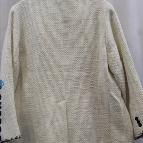 NWT Talbots Woman’s Knit Grey/Cream Blazer Size 16 - Picture 2 of 4